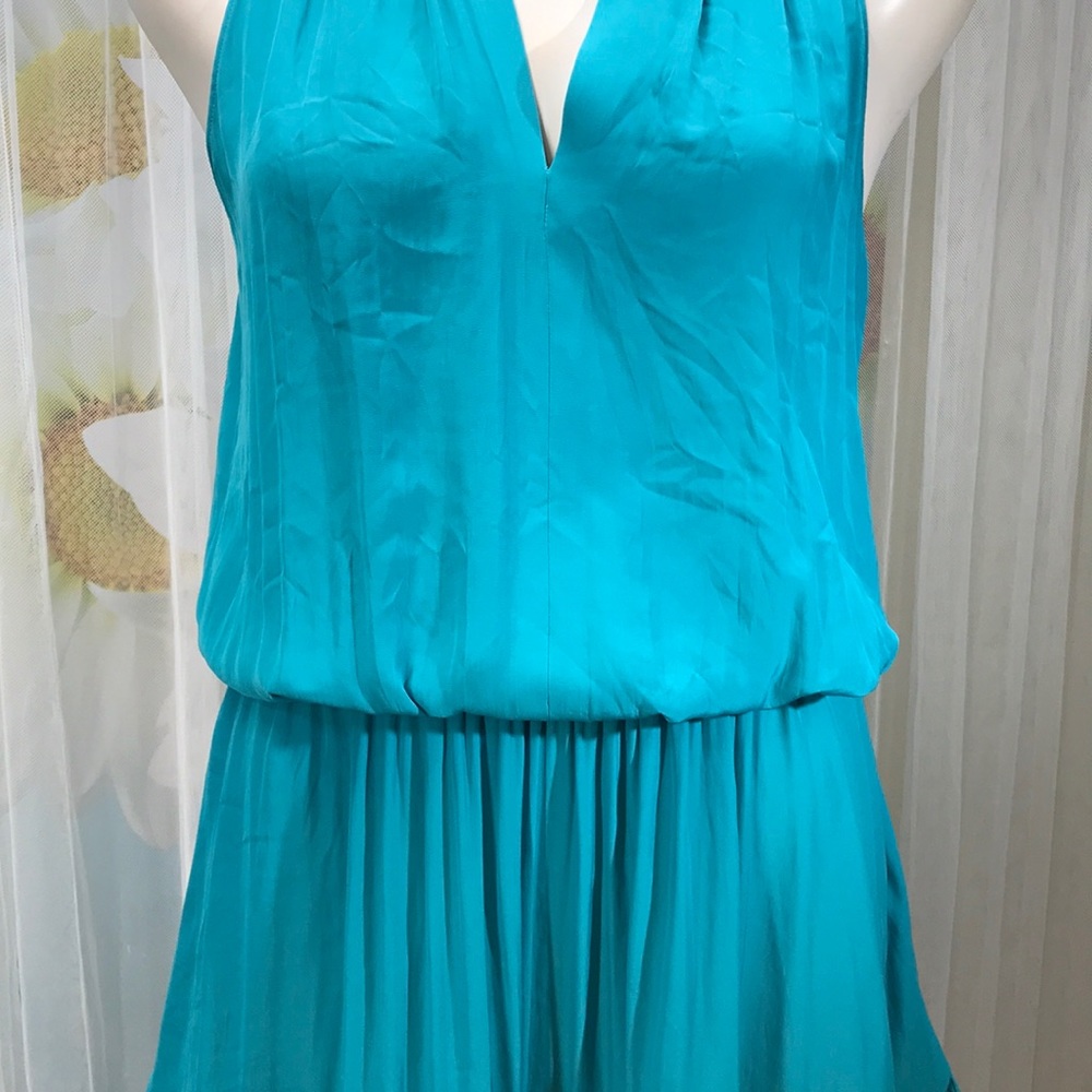 Ramy Brook Turquoise Halter Midi Dress - Picture 3 of 12